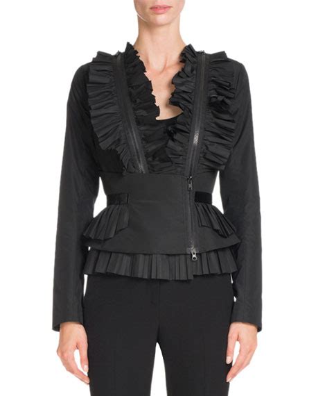 givenchy ruffled taffeta zip-trim jacket|Givenchy Zip.